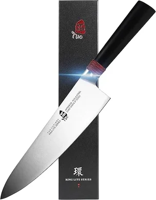 TUO Ring Lite 8" Gyuto Chef Knife: AUS-8 Steel, Ergonomic Handle