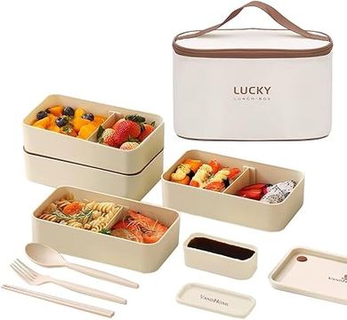 Leakproof Japanese Bento Box with Utensils & Bag
