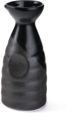 Happy Sales Tokkuri Ceramic Sake Bottle server 10 fl oz Japanese Restaurant Supply (BlackBlack)