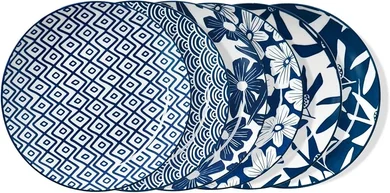 ONEMORE 6-Piece 10.5" Japanese-Style Ceramic Dinner Plates; Microwave & Dishwasher Safe.