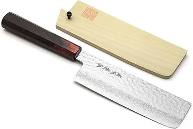 Yoshihiro VG10 Damascus Nakiri Vegetable Knife (6.5")