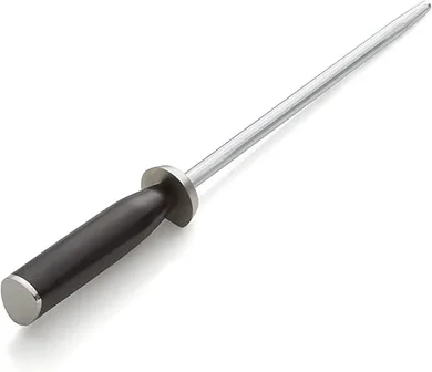 Shun Classic 9" Honing Steel: Smooth & Micro-Ribbed, with Angle Guide & Pakkawood Handle.