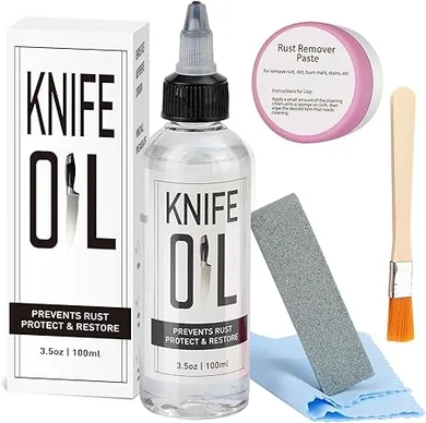 Knife Care Oil: Rust Prevention & Honing Oil for Carbon Steel & Sharpening Stones