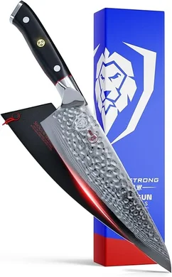 Dalstrong Shogun Elite 8" AUS-10V Damascus Chef Knife with G10 Handle