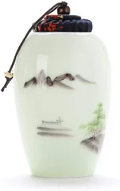 Japanese Vintage Ceramic Tea Caddy: Sealed Storage Jar