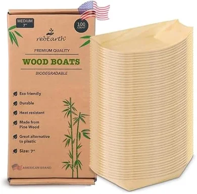 Eco-Friendly Bamboo Disposable Plates (100ct, 7"): Perfect for Parties, Catering, & Buffets.