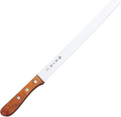 Tojiro Japanese Bread Knife: 14.75" Laminated Stainless Steel with Wood Handle
