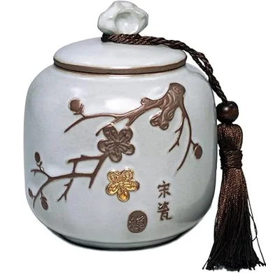 Dahlia Sakura Tea Caddy: Airtight Porcelain, 400ml