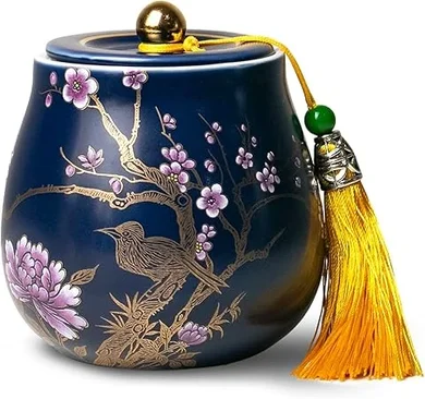 Dahlia Rose Porcelain Tea Canister: Airtight, 200ml Jingdezhen Caddy for Loose Tea