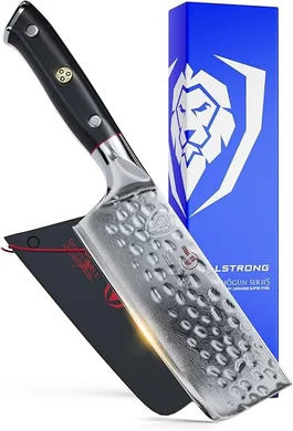 Dalstrong Shogun Series Elite 6" Nakiri: AUS-10V Damascus Steel, Black G10 Handle, Sheath