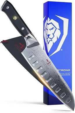Dalstrong Shogun Series 7" AUS-10V Damascus Santoku Knife with G10 Handle & Sheath