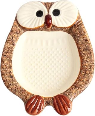 Japanese Owl Grater Dish – Mino Ware, Peanut Brown
