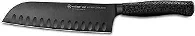 Wüsthof Performer Santoku Knife: 7" Hollow Edge, Black