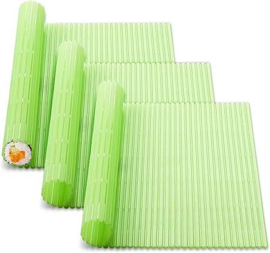 Green Non-Stick Sushi Rolling Mat Kit (3-Piece)
