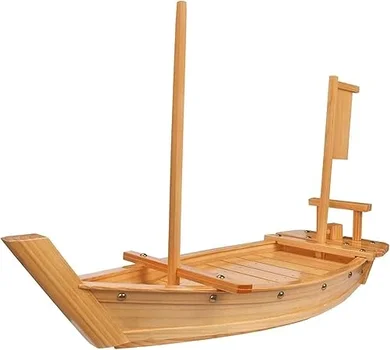 Extra-Large Wooden Sushi Boat Serving Tray (31.5") for Restaurants & Homes