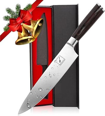 iMarku 8" Chef & Paring Knife Set: Premium Japanese HC Steel, Gift Box Included