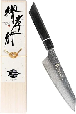 Sakai Takayuki Senkoku Damascus Santoku: A 6.5-inch Japanese Chef