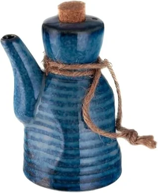 Japanese Blue Earthenware Oil/Vinegar/Soy Sauce Dispenser (7 oz)
