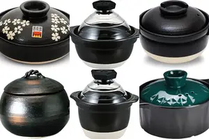 8 Authentic Japanese Ceramic Rice Pots