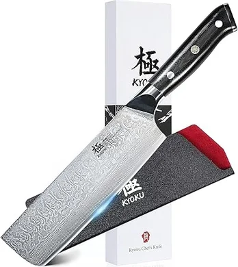 KYOKU Shogun Series 7" VG10 Damascus Nakiri Knife with Sheath