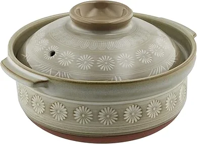 Banko Ware Ginpo Hanamishima Extra Deep Pot (No. 6, 1-2 people)