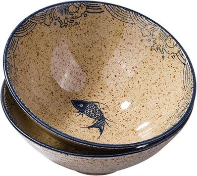 Japanese Retro Ramen Bowls (Set of 2, 8-inch)
