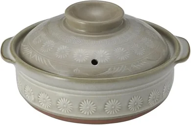 Japanese Banko Ware Deep Pot (No. 6): Individual Serving, Direct Fire, Excellent Heat Retention.