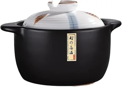1.7-Quart White Ceramic Soup Pot with Lid