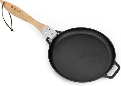 12-Inch Cast Iron Sizzler: Pizza Oven, Grill & Fajita Pan with Removable Handle
