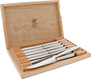 ZWILLING 8-Piece German Steak Knife Set: Razor-Sharp, Silver