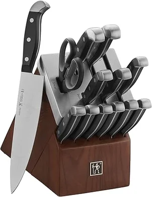 ZWILLING J.A. Henckels Statement 14-Piece Knife Set: Chef & Bread Knives, White Handles, German Engineered.