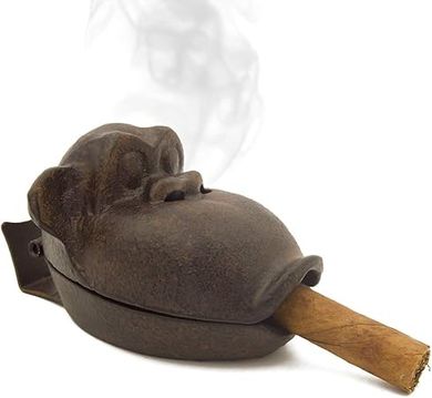 Monkey Cool Cast Iron Ashtray: A stylish outdoor/indoor ashtray, perfect as a gift.
