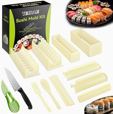 Sushi Making Kit: 12-Piece Mold & Roller Set for Beginners
