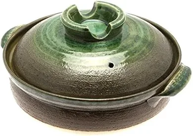 Kotobuki Large Donabe Hot Pot (Brown/Green)